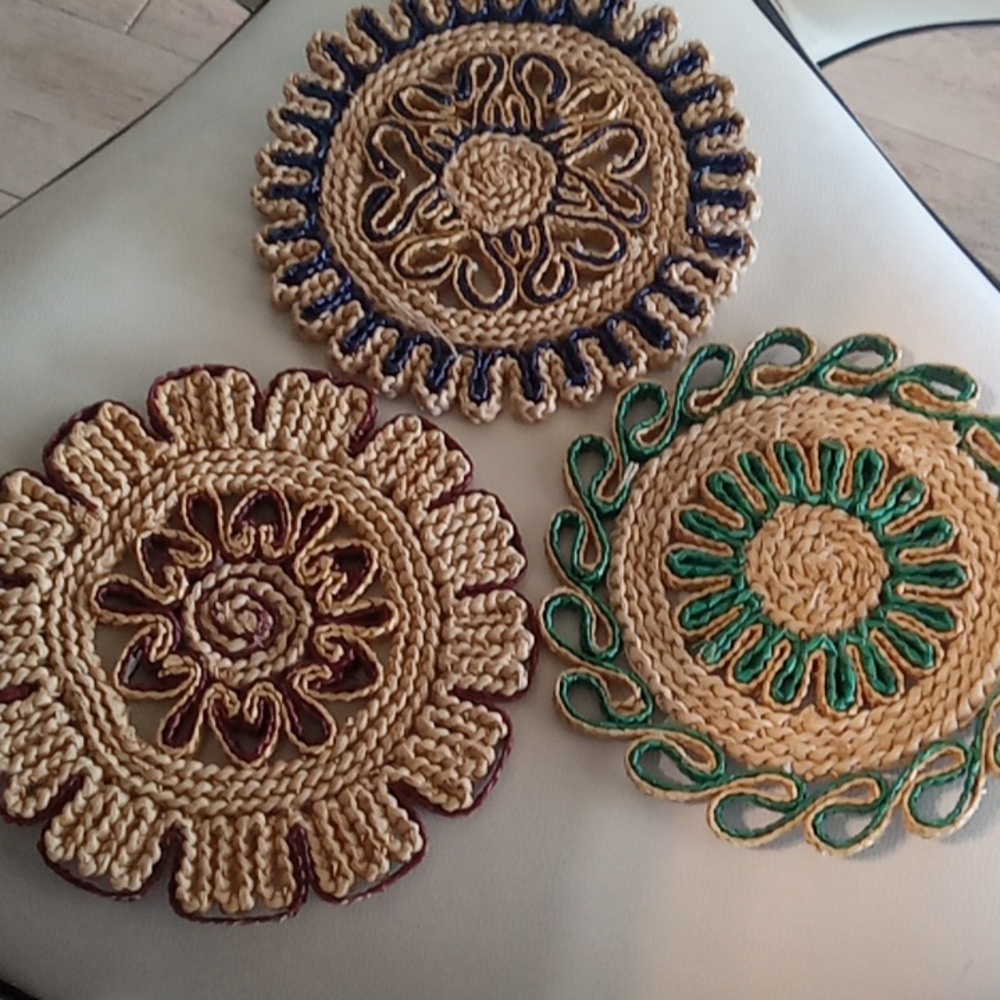 Artisan Crochet Pot Coaster Trio - Picture 3 of 6